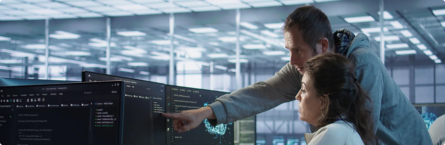 reviewing data on laptop